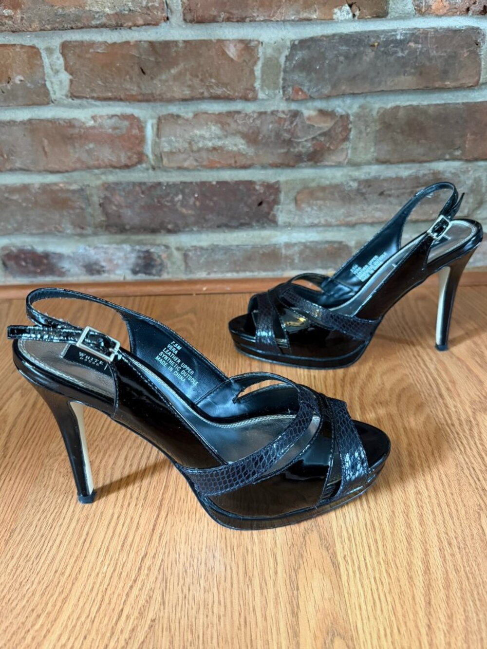 White House Black Market Vera Slingback Stiletto Pumps • Black • Size 7.5 - Picture 4 of 12
